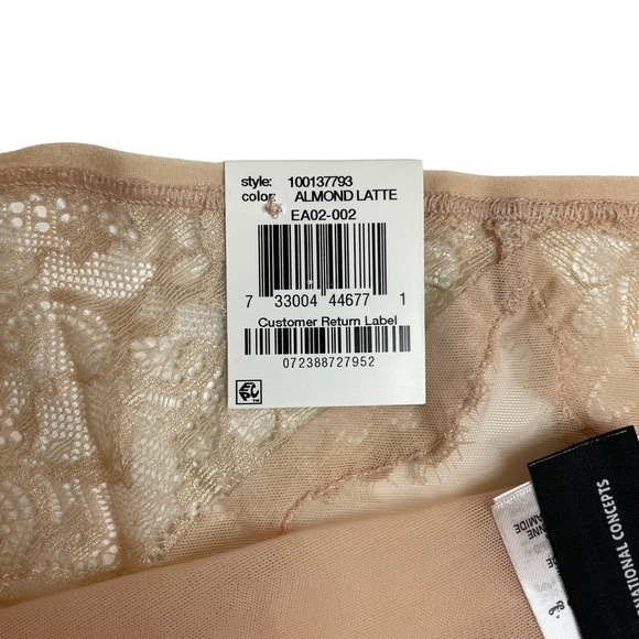INC Intimates Underwire Lace Bra & Lace Trim Mesh Brief Underwear Almond Latte M - Picture 11 of 14